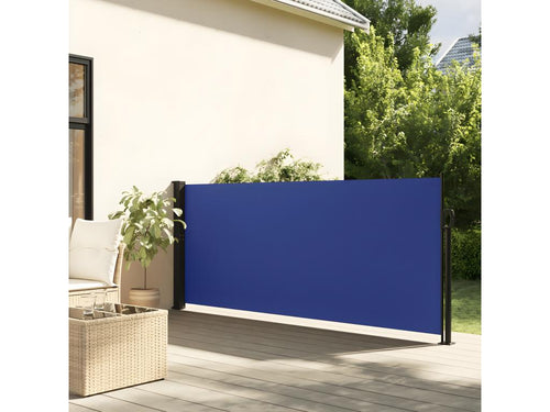Retractable blue side awning 140x300 cm