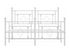 Metal bed frame without mattress and white bed legs, 140x190 cm