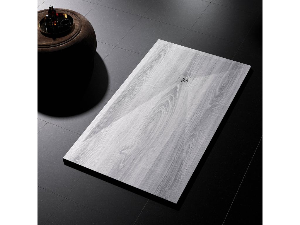 Vintage shower tray with smooth finish, Meubiana 3D colored grid - 160x70 cm