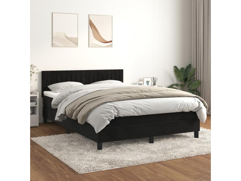 Meubiana bed base with black velvet mattress 140x200 cm