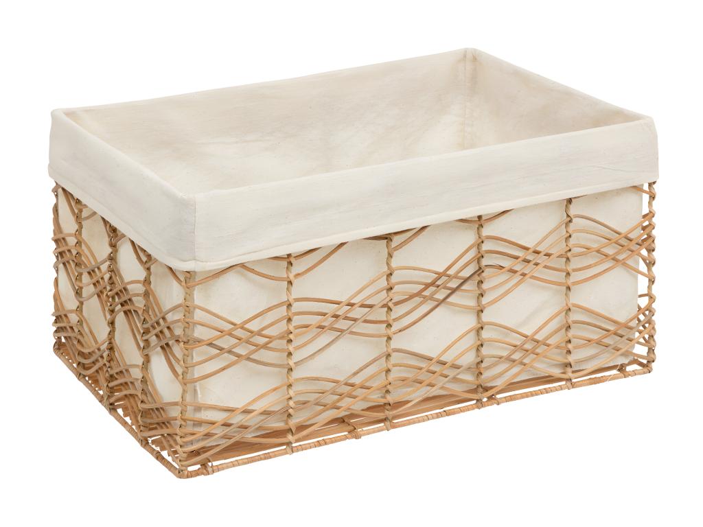 Set of 4 Storage Crates/Boxes in Iron and Rattan, L 48, L 43, L 37 and L 33 cm