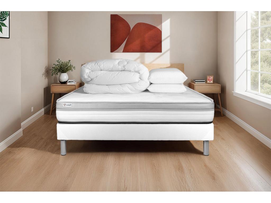 VITAL Meubiana ready-to-sleep pack, 140x190 cm Meubiana white bed base