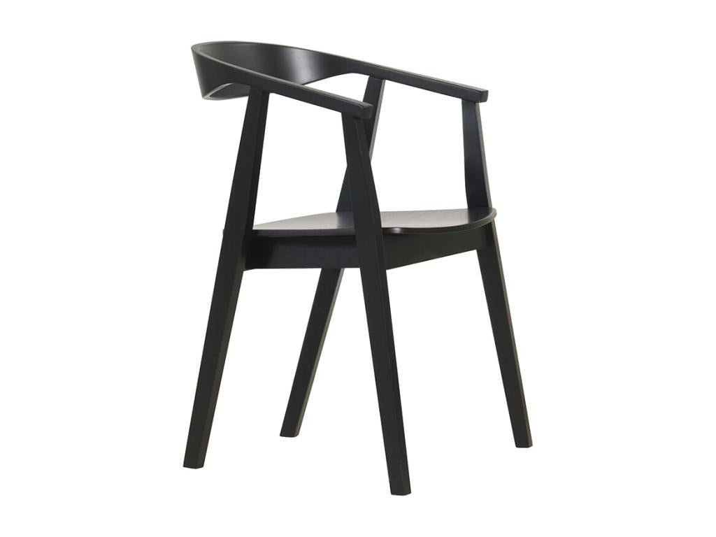 Set of 2 black wooden designer chairs by Meubiana