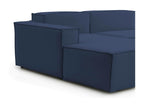 Meubiana Fixed Sofa Large Modular 2-Seater Sofa with Left-Hand Peninsula Made in Italy Modern Fabric Sofa 240x170x70 cm Blue