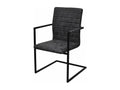 Cantilever dining chairs, set of 4, black faux leather