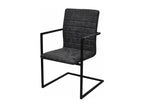 Cantilever dining chairs, set of 4, black faux leather