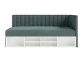 Teen bed with storage - blue grey - left side - Meubiana