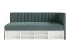 Teen bed with storage - blue grey - left side - Meubiana