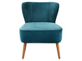 Small low armchair in blue velvet, toadstool style - Meubiana