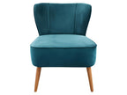 Small low armchair in blue velvet, toadstool style - Meubiana
