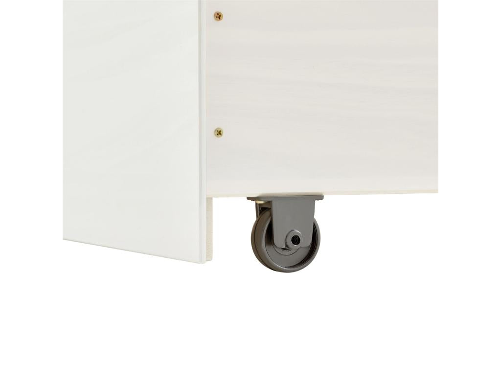 Doucezen functional bed with 3 drawers for storage, 90x190 cm, made of solid white-stained pine