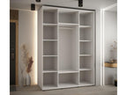 Meubiana 8 Sliding Door Wardrobe 235.2/160/60 3 Doors White/Black/Silver