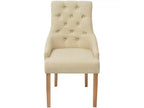 Dining Chairs 4 pcs Cream Fabric 11