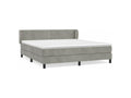 Meubiana bed base and mattress, light grey, 160x200 cm, velvet