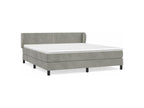Meubiana bed base and mattress, light grey, 160x200 cm, velvet