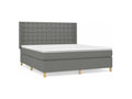 Meubiana bed base with mattress, dark grey, 180x200 cm, fabric