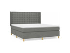 Meubiana bed base with mattress, dark grey, 180x200 cm, fabric