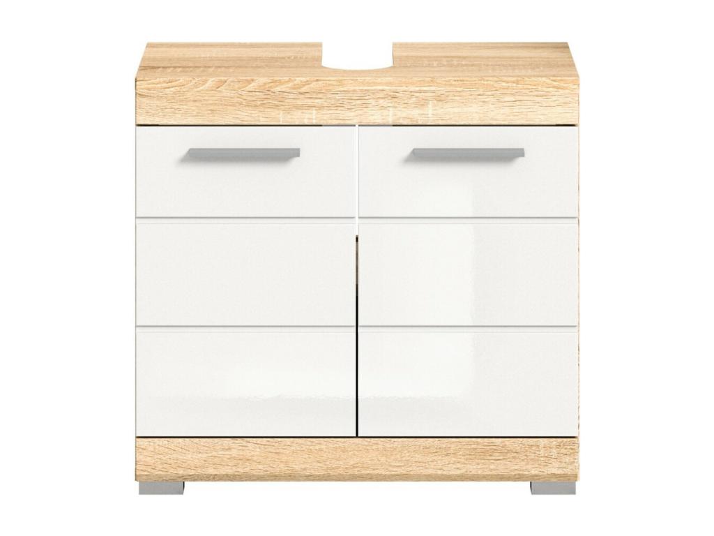 Meubiana vanity unit – 2 doors – White and light oak