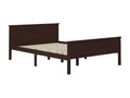 Dark Brown Bed Solid Pine Wood 140x200 2