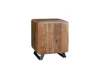 Bedside Table with 1 Drawer, Wood and Iron, Brown, 50x40x60cm - Meubiana Vintage Decoration