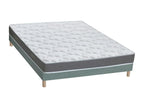 Meubiana reversible firm foam mattress and bed base set - French comfort. Dimensions: 140x190 cm. Bed base: Celadon green.