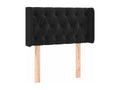 Headboard with wings, Black, 83x16x78/88 cm, Velvet