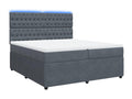 Meubiana bed base and mattress, Dark Grey 200x200cm Velvet