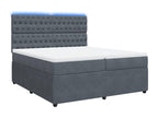 Meubiana bed base and mattress, Dark Grey 200x200cm Velvet