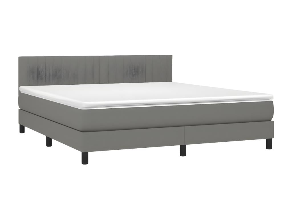 Meubiana bed base and mattress with LED lighting, Dark Grey, 180x200