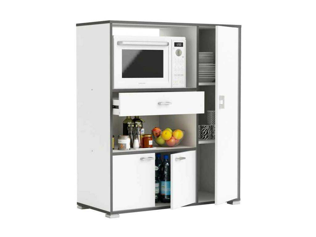 White microwave kitchen base cabinet - Meubiana - W 90 x D 40 x H 108 cm