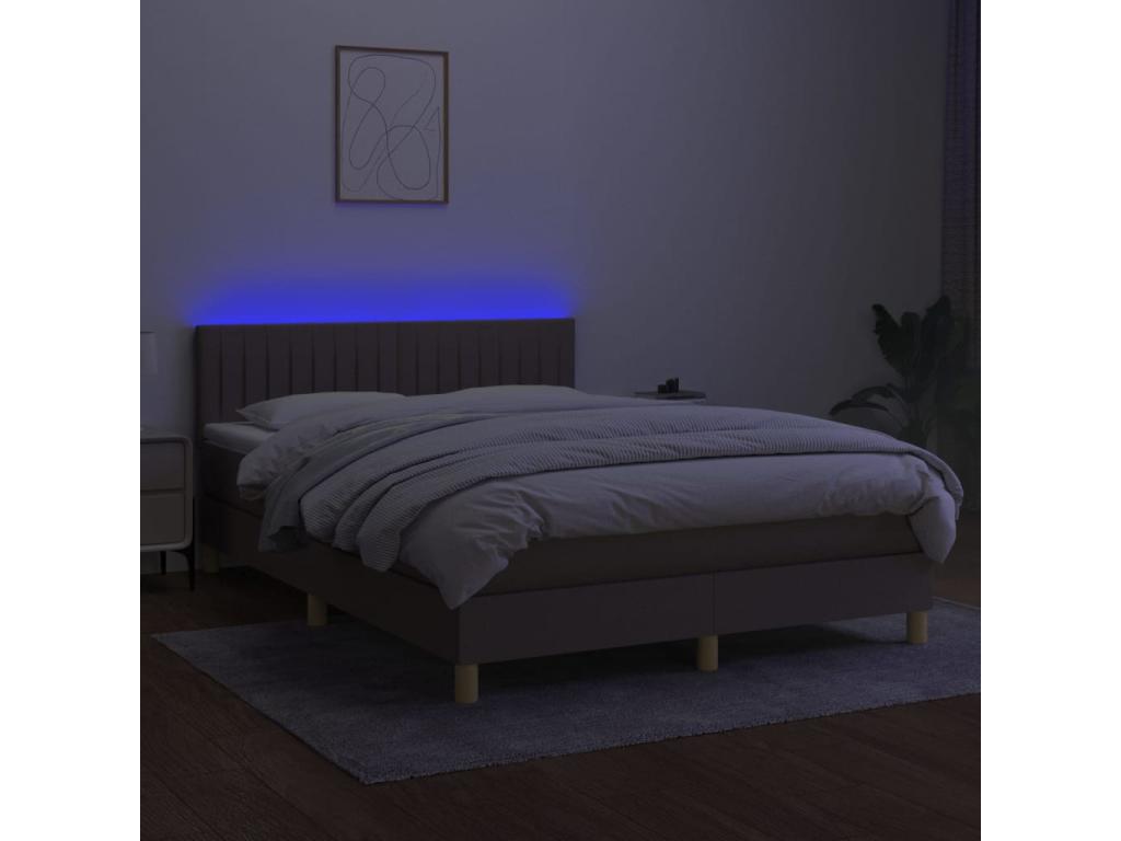 Meubiana bed base with Meubiana LED mattress 140x190 cm Fabric