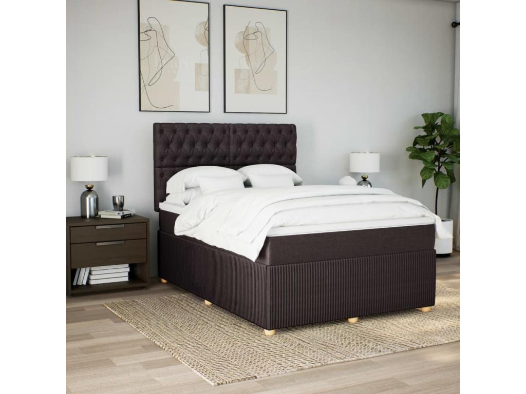Meubiana bed base with dark brown mattress 140x200 cm