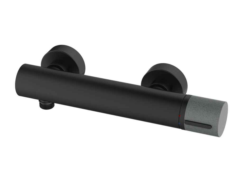 Meubiana black/concrete mechanical shower mixer - Meubiana