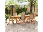 7-piece garden dining set from Meubiana, solid wood and textilene