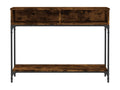 Smoked oak console table 100x30.5x75 engineered wood