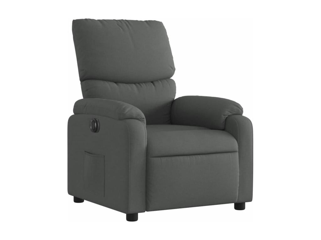 Dark Grey Electric Recliner Chair in Fabric