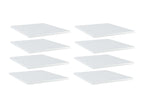 8 pcs Glossy White Engineered Wood Bookshelf Panels