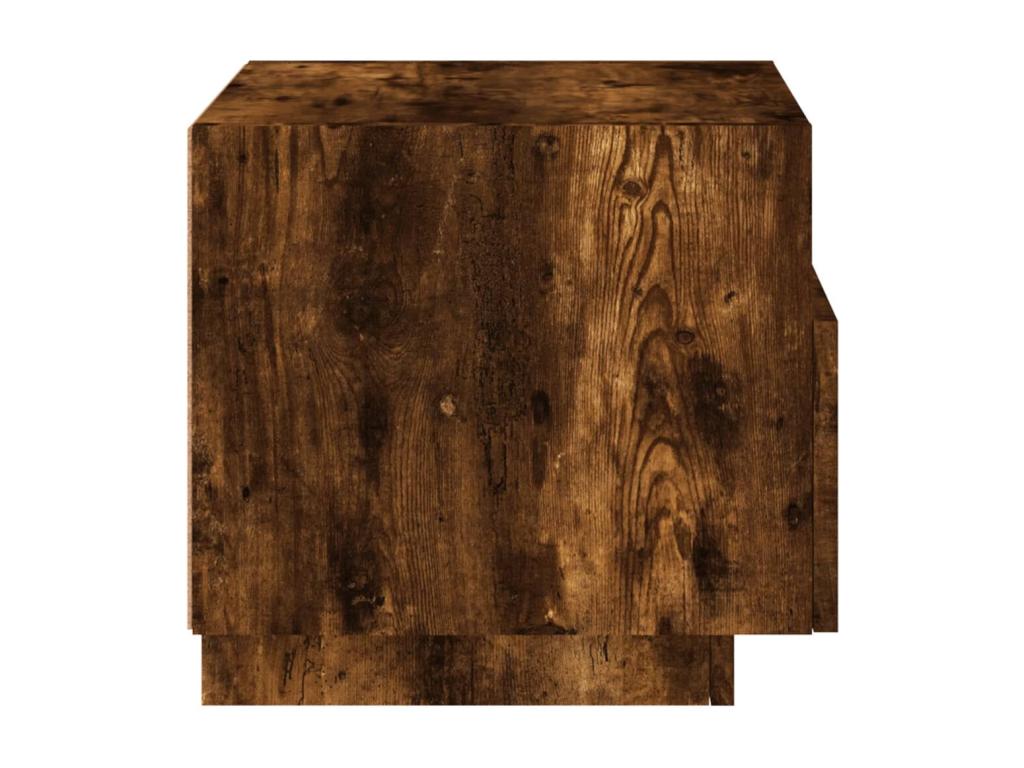 Bedside table with LED lighting, smoked oak, 40x39x37 cm