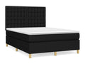 Meubiana bed base with black mattress, 140x190 cm, fabric