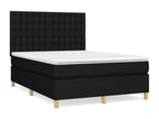 Meubiana bed base with black mattress, 140x190 cm, fabric