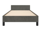 Bed frame with headboard, dark grey, 100x200 cm, velvet