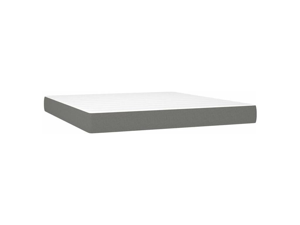 Meubiana bed base with mattress, dark grey, 180x200 cm, fabric
