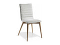 Meubiana walnut-colored ash wood and fabric chair - Set of 2 - Meubiana color 01