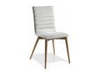 Meubiana walnut-colored ash wood and fabric chair - Set of 2 - Meubiana color 01