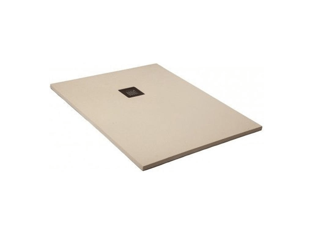 Shower tray 65x180 cm Meubiana Extra Thin White Meubiana RAL 1013 in Synthetic Resin and Marble Powder with Free-Mounting Drain