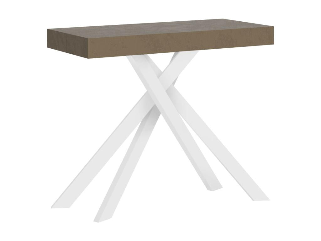 Meubiana Small extendable console table 90x40/196 cm with white legs