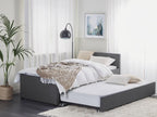 Meubiana Fabric Trundle Bed 90x200 cm Dark Grey