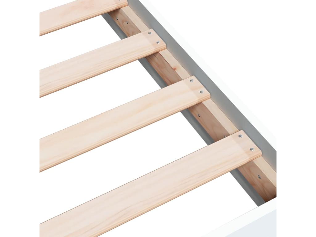 White bed frame 135x190 cm engineered wood