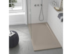 Sand-colored shower tray with smooth finish, Meubiana colored grate - 100x80 cm