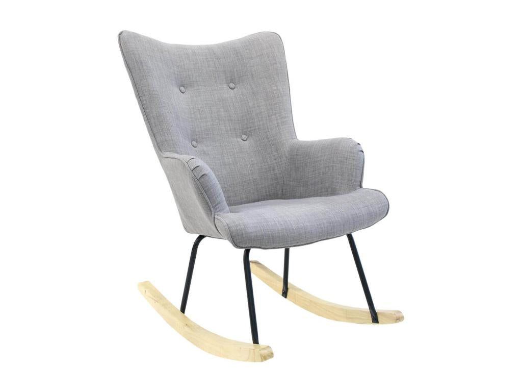 Meubiana - Grey Rocking Chair with Upholstered Backrest